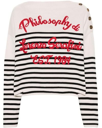 Philosophy Di Lorenzo Serafini Logo-embroidered Sweater - White