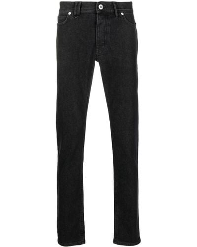 Brioni Jean slim à taille mi-haute - Noir