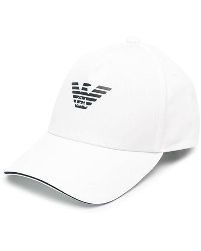 Emporio Armani Logo Cotton Baseball Cap - White