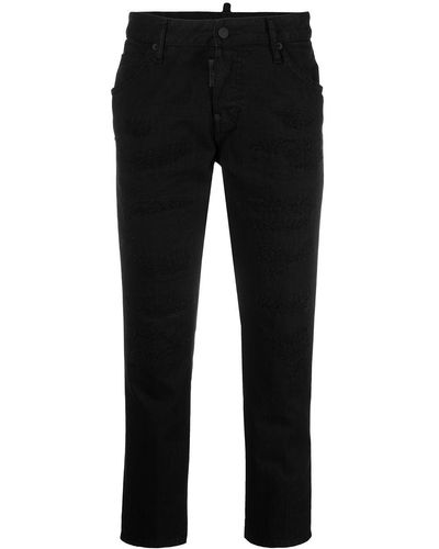 DSquared² Low-rise Cropped Jeans - Black
