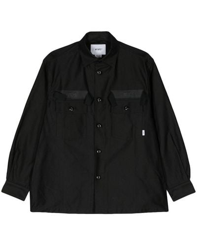 WTAPS Classic-collar cotton overshirt - Schwarz