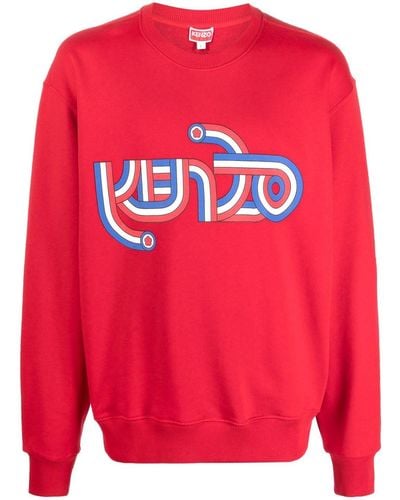 KENZO Logo-print Cotton Sweatshirt - Pink
