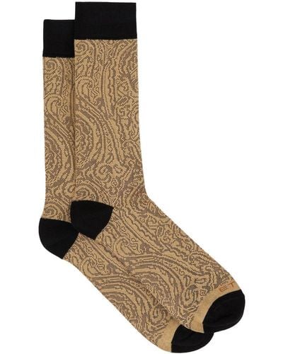 Etro Paisley-print Knit Socks - Brown