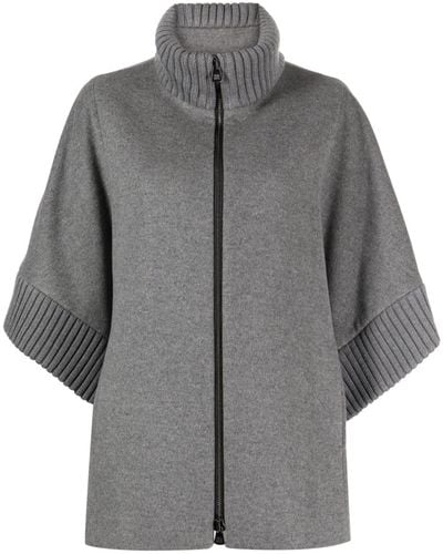 Cinzia Rocca Wide-sleeves Virgin Wool Jacket - Gray