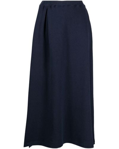 Yohji Yamamoto High-waist Pleated Midi Skirt - Blue