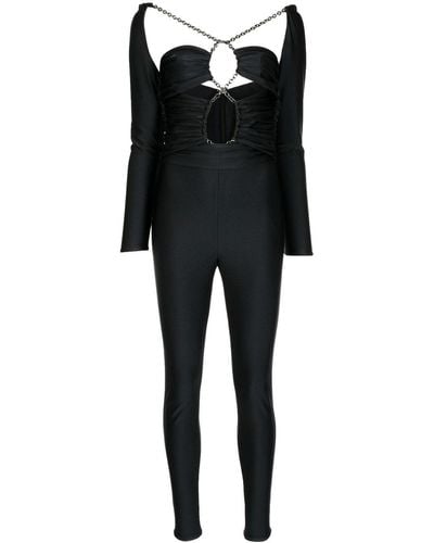 Dundas Ruched Bodice Chain Jumpsuit - Black