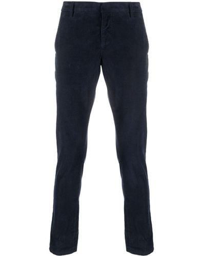 Dondup Low-rise Corduroy Tapered Trousers - Blue