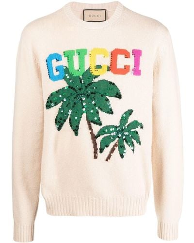 Gucci Pullover mit Palmen-Print - Natur
