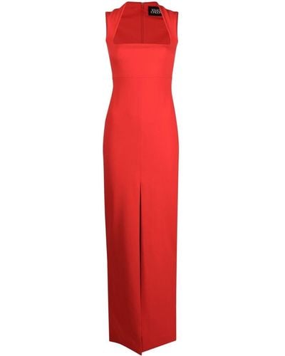 Solace London Maxi-jurk Met Vierkante Hals - Rood