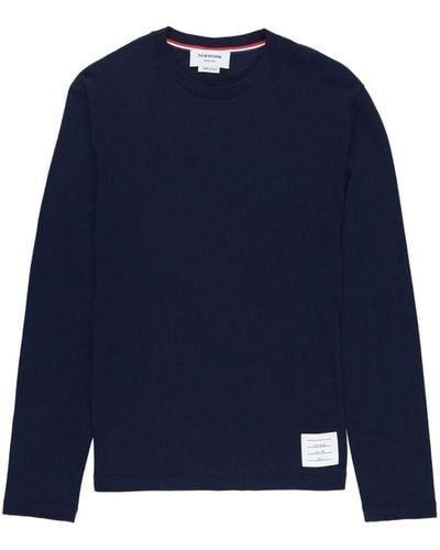 Thom Browne Pullover mit Logo-Patch - Blau