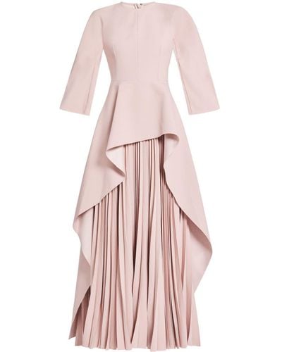 Solace London Maia Draped Pleated Gown - Pink