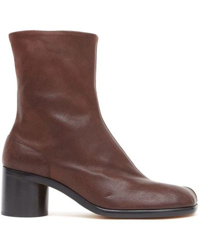 Maison Margiela Tabi Leather Ankle Boots - Brown
