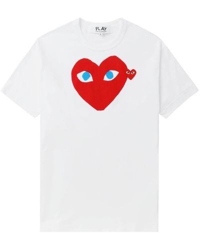 COMME DES GARÇONS PLAY Camiseta Heart Logo - Blanco