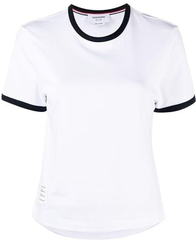 Thom Browne T-Shirt mit asymmetrischem Saum - Weiß