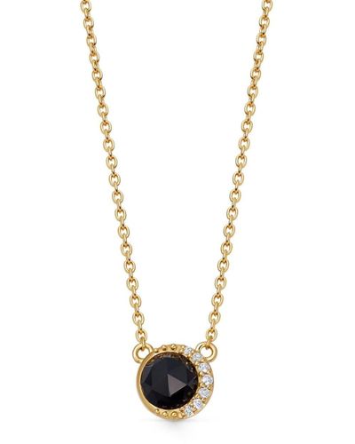 Astley Clarke Gold Luna Gemstone-pendant Necklace - White