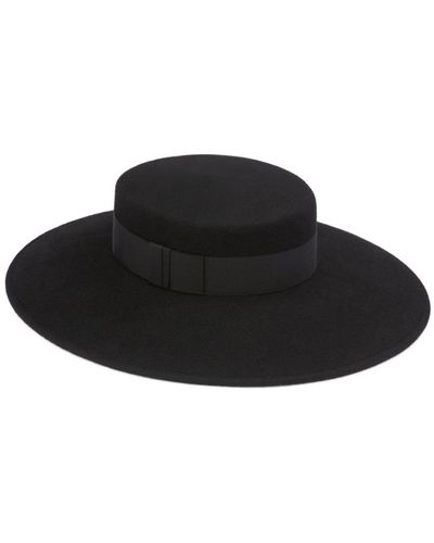 Nina Ricci Sombrero canotié con cinta - Negro