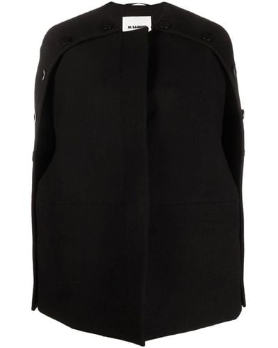 Jil Sander Buttoned Slit-sleeves Coat - Black