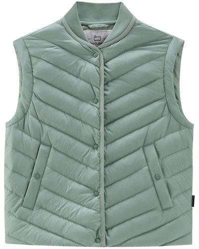 Woolrich Chevron-quilted Padded Gilet - Green