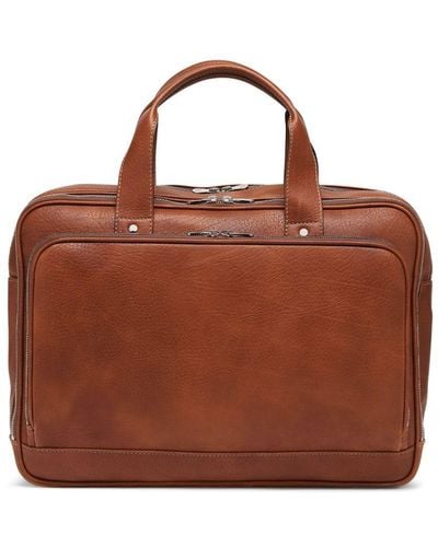 Brunello Cucinelli Zipped Leather Briefcase - Brown