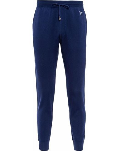 Prada Logo-embroidered Track Trousers - Blue