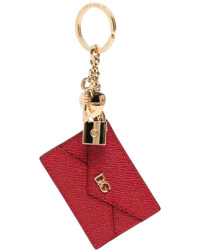 Dolce & Gabbana Llavero con motivo de sobre - Rojo