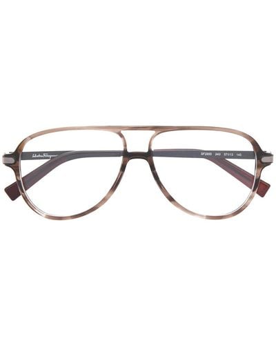 Ferragamo Klassische Pilotenbrille - Braun