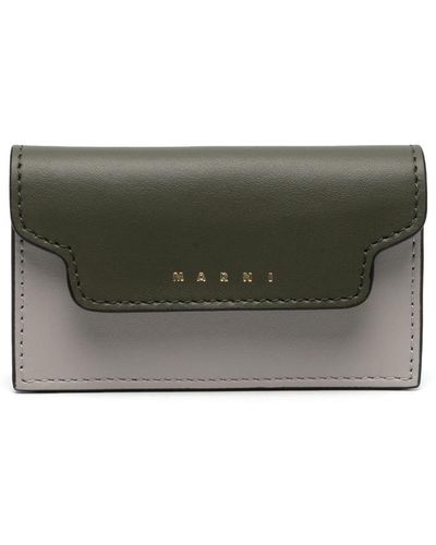 Marni Logo-stamp Leather Wallet - Gray