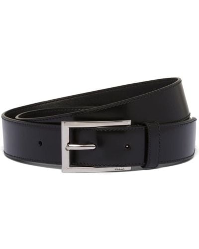 Prada Buckled Leather Belt - Black