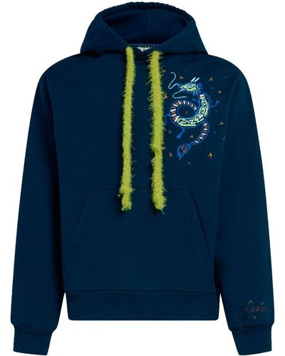 Marni Sudadera bordada con capucha - Azul