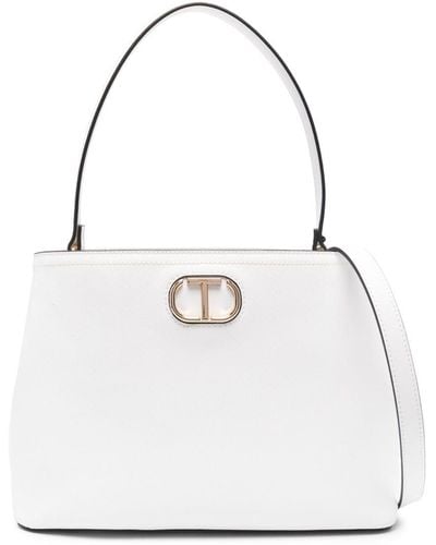 Twin Set Oval T Tote Bag - White