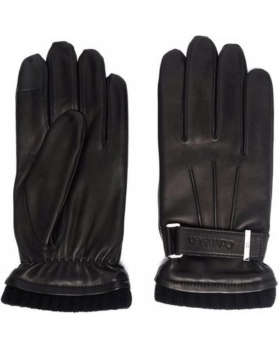 Calvin Klein Leather Rivet Gloves - Black