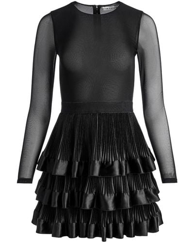 Alice + Olivia Chara Tiered Ruffled Minidress - Black