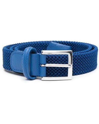Kiton Interwoven Buckled Belt - Blue
