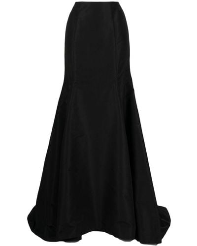 Oscar de la Renta High-waisted Trumpet Silk Skirt - Black