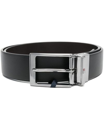 Tommy Hilfiger Leather Buckle-fastening Belt - Black