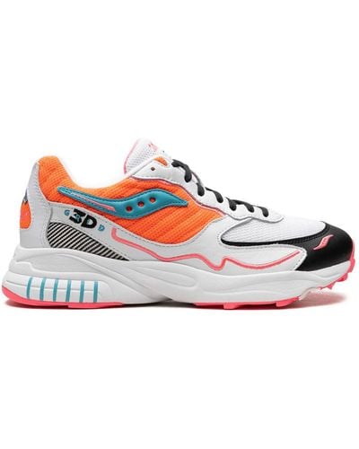 Saucony 3d Grid Hurricane "orange" Sneakers - White