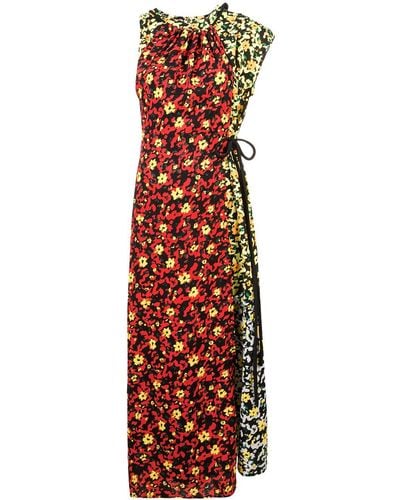 Proenza Schouler Multi Floral Asymmetrical Dress - Multicolor