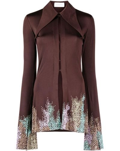 16Arlington Opala Crystal-embellished Shirt - Brown