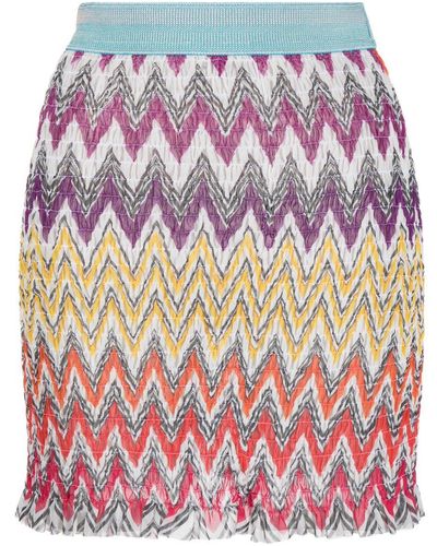 Missoni Falda de playa con estampado en zigzag - Rosa