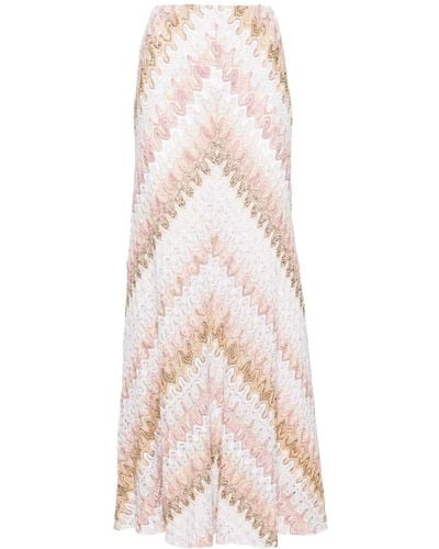Missoni Lurex-knit Flared Midi Skirt - Pink