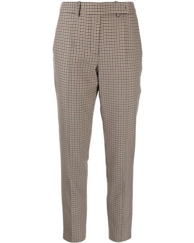 Paule Ka Houndstooth-check Tailored Trousers - Brown