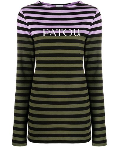 Patou Striped Long-sleeve T-shirt - Black