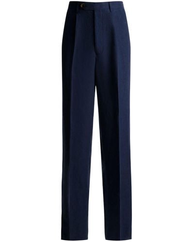 Bally Straight-leg Linen Chino Trousers - Blue