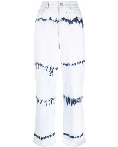 Stella McCartney Jeans crop con fantasia tie dye - Blu