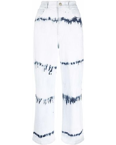 Stella McCartney Tie-dye Cropped Jeans - Blue