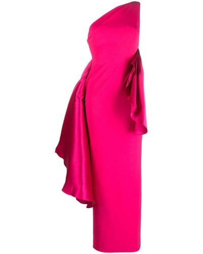 Solace London Calla ラッフル ワンショルダー ドレス - ピンク