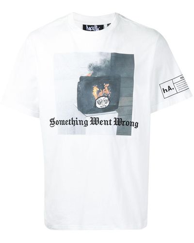 Haculla T-shirt Something Went Wrong - Bianco