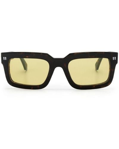 Off-White c/o Virgil Abloh Rectangle-frame Clip-on Sunglasses - Natural