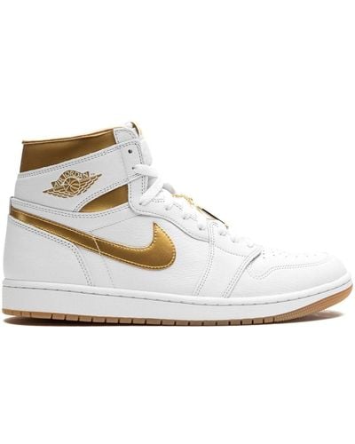 Nike Air 1 Retro High Og "metallic Gold" Sneakers - White