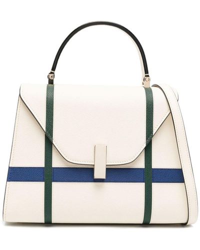 Valextra Iside Geometric Leather Tote Bag - Blue